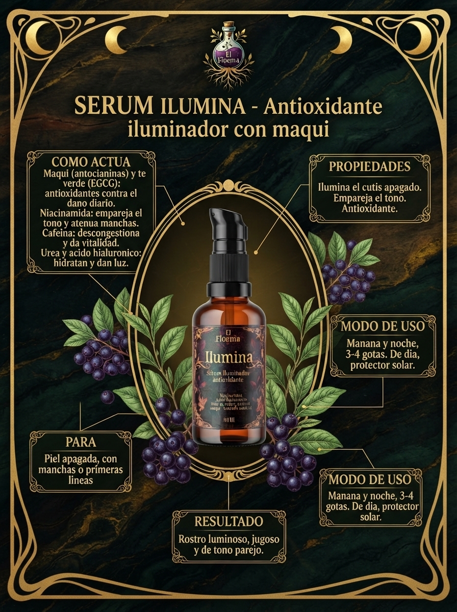 Infografía completa del producto (se genera con IA; el texto se agrega en Canva).